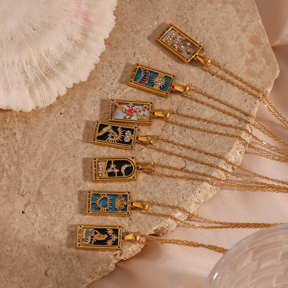 Gold Tarot Card Necklaces – necklace