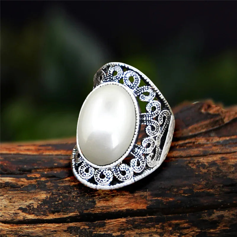 Stone Oval Vintage Design Rings