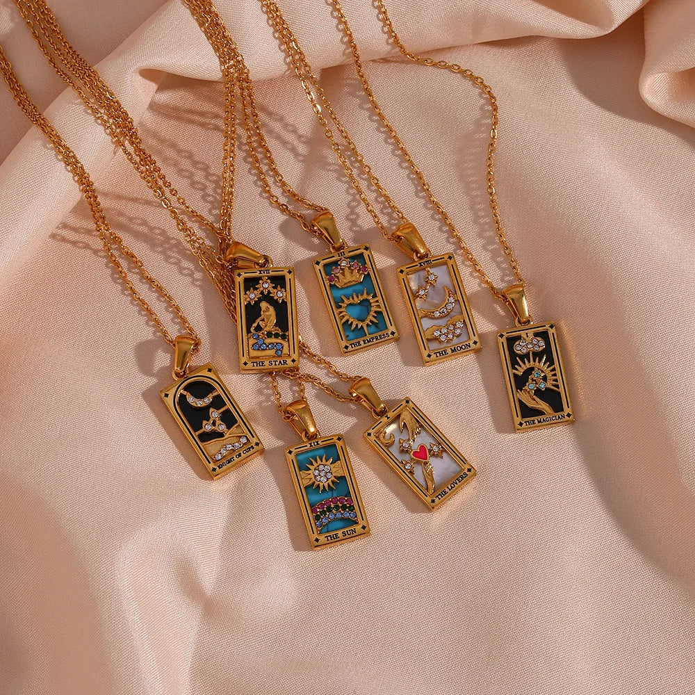 Gold Tarot Card Necklaces – necklace