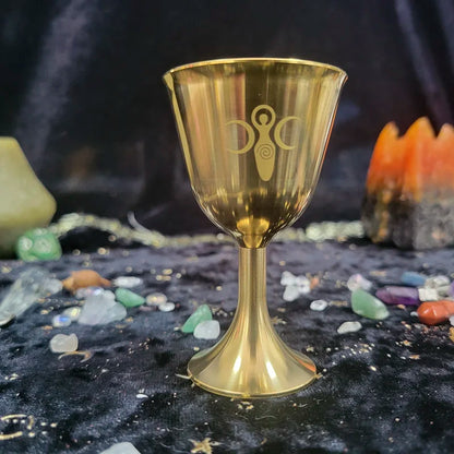 Goddess & Triple Moon Gold Chalices
