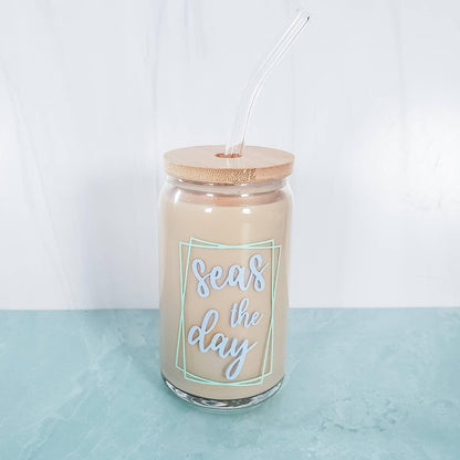 SEAS THE DAY - Glass Cup – Drinkware