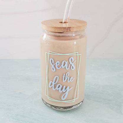 SEAS THE DAY - Glass Cup – Drinkware