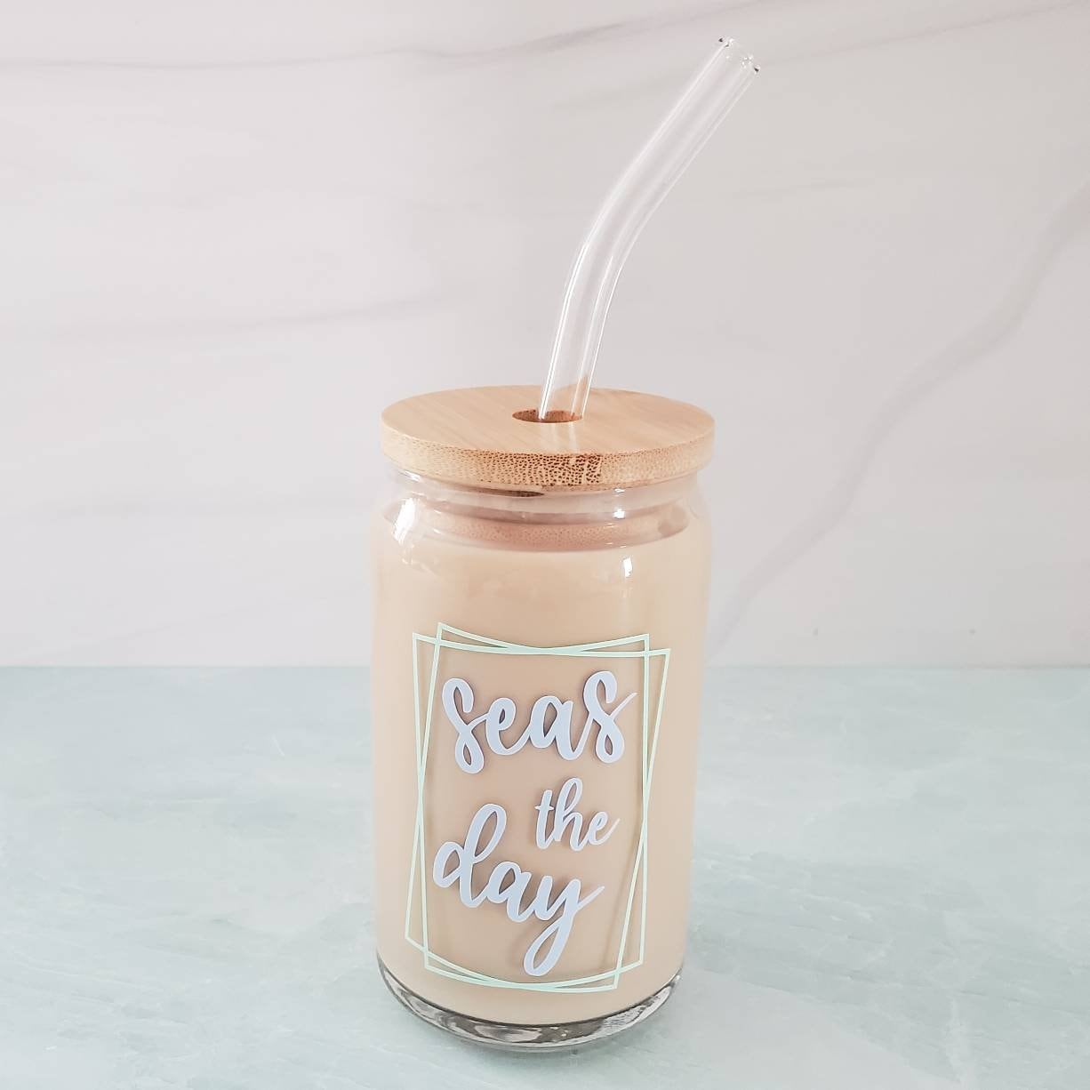 SEAS THE DAY - Glass Cup – Drinkware