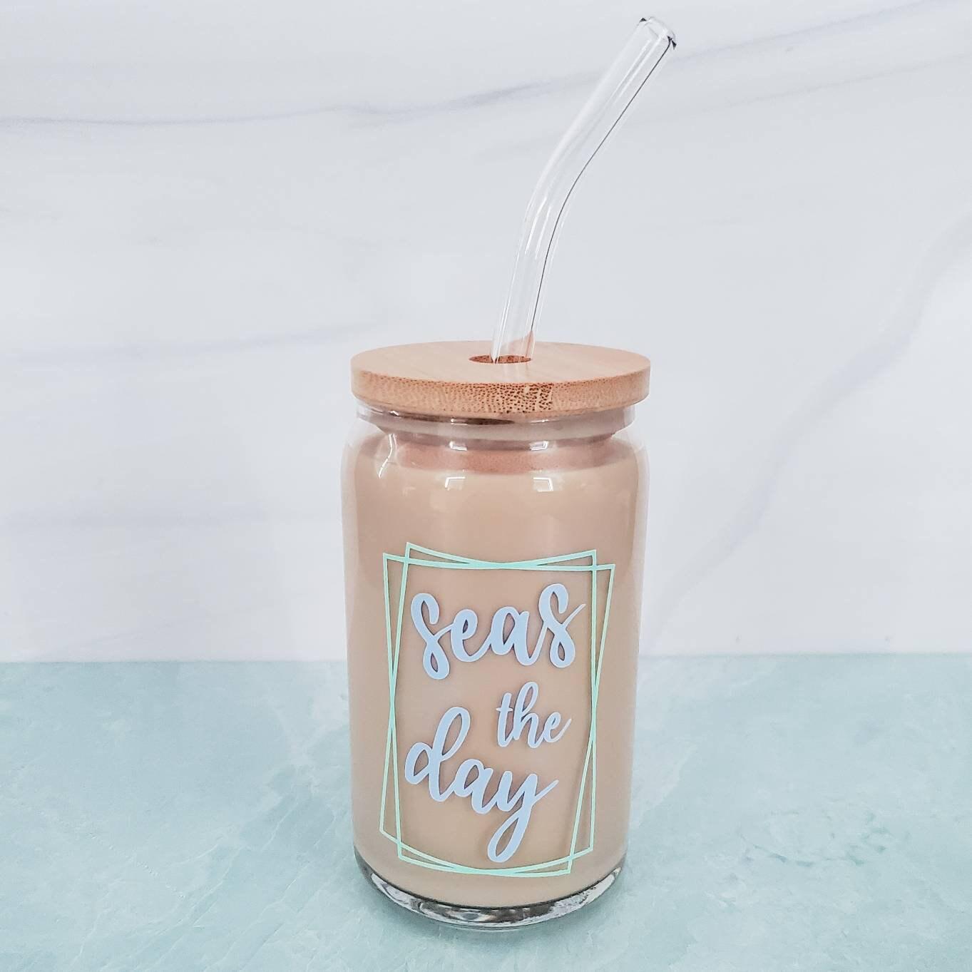 SEAS THE DAY - Glass Cup – Drinkware