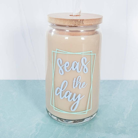 SEAS THE DAY - Glass Cup – Drinkware
