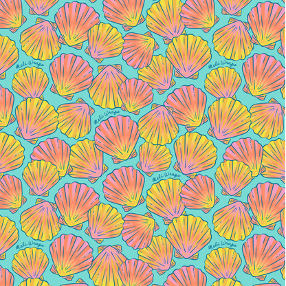 BULK ROLL Beeswax Wrap - Shells Print