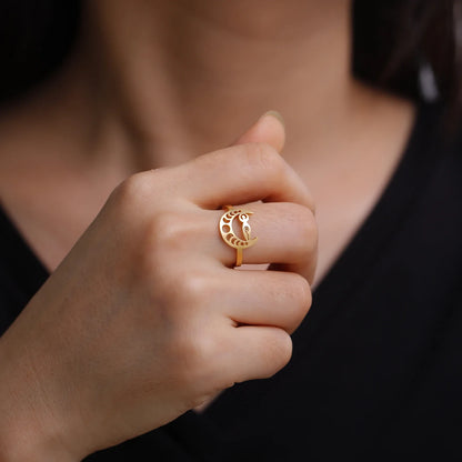 Moon Phase Goddess Ring