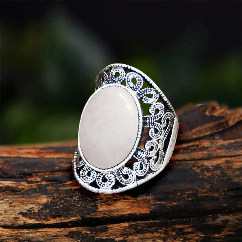 Stone Oval Vintage Design Rings