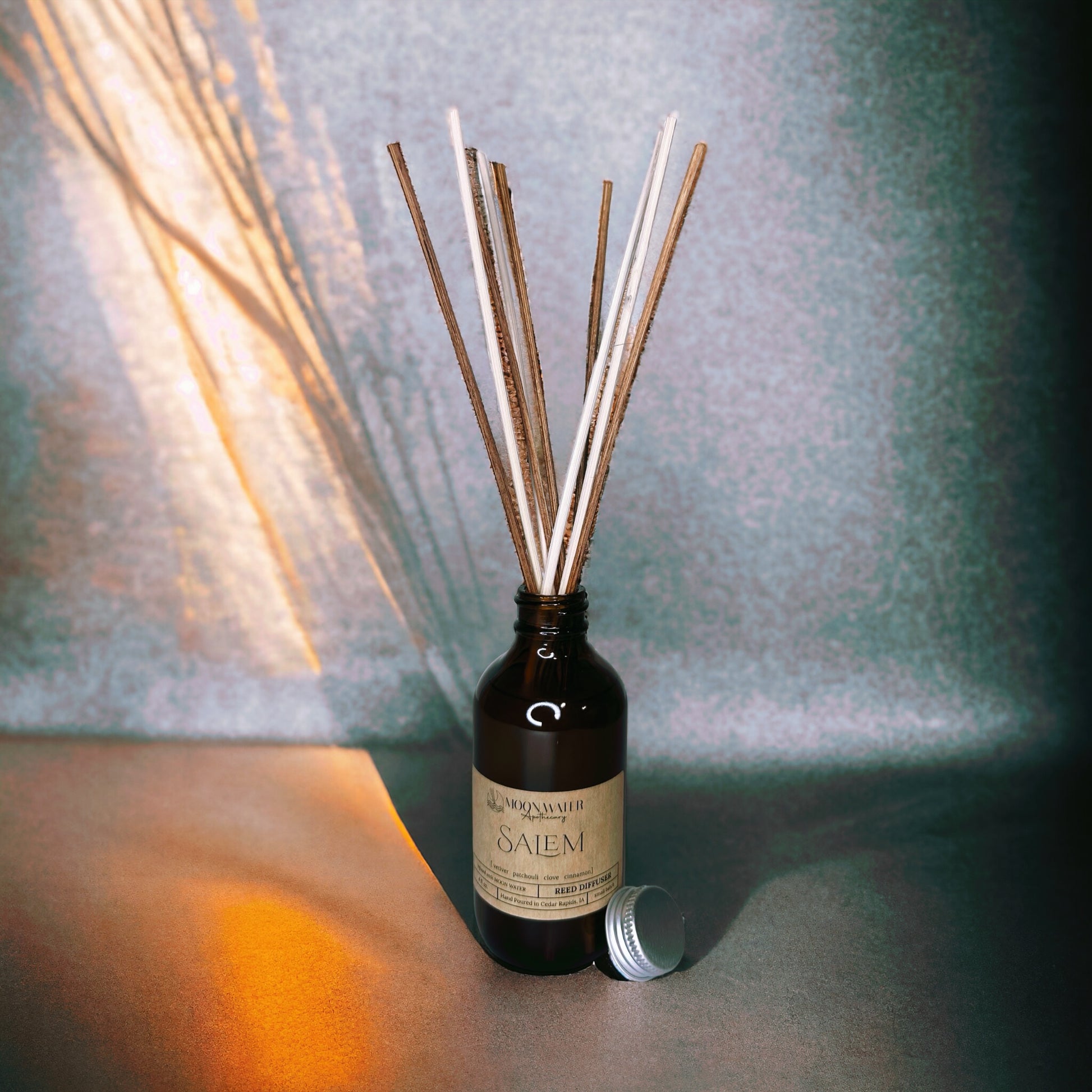 SALEM - REED DIFFUSER, REED DIFFUSER -- Vetiver, Clove, Patchouli & Cinnamon -- by Moon Water Apothecary! –