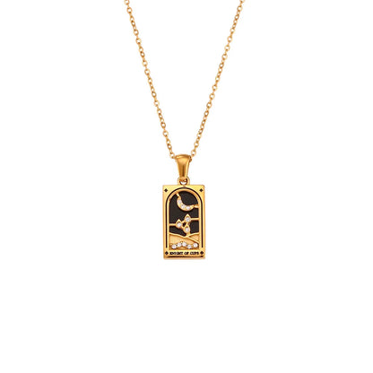 Gold Tarot Card Necklaces – Knight of Cups necklace