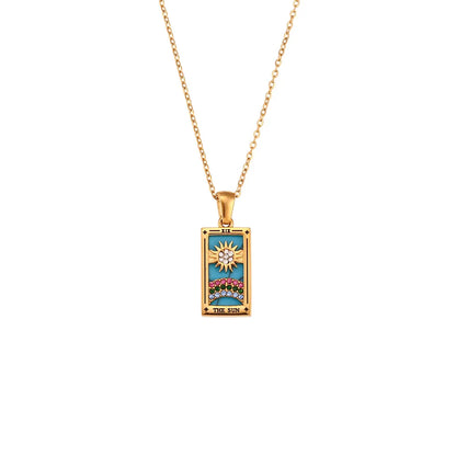 Gold Tarot Card Necklaces – The Sun necklace