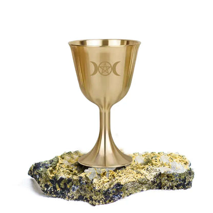 Goddess & Triple Moon Gold Chalices