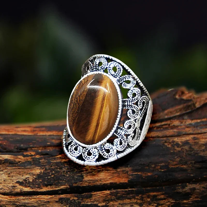Stone Oval Vintage Design Rings
