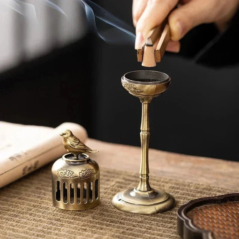 Magpie Hollow Lamp Sandalwood Fragrance Censer Smoking Backflow Incense Holder Tea House Ornaments Study Room Home Decor