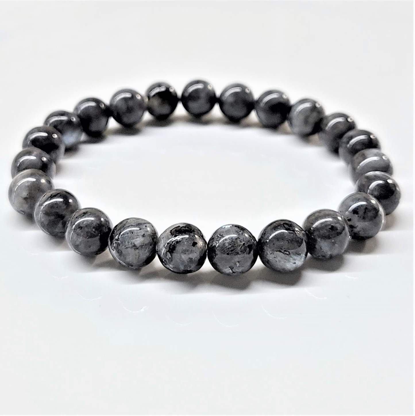 Larvikite Round Bead Bracelet - Earth's Protection