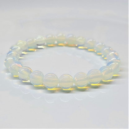 Opalite Round Bead Bracelet - Persistent Strength