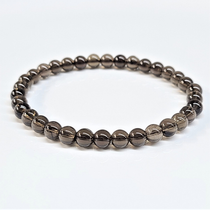 Smokey Quartz Round Bead Bracelet - Business Creativity