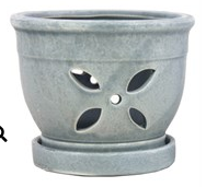 Petal Orchid Pot | Breathable Handcrafted Planter – Grey planter