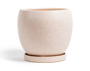 Bolle Porcelain Planter with Water Saucer
