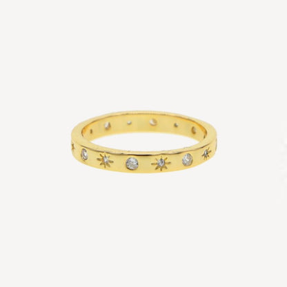 The Moon and Stars Stacking Ring