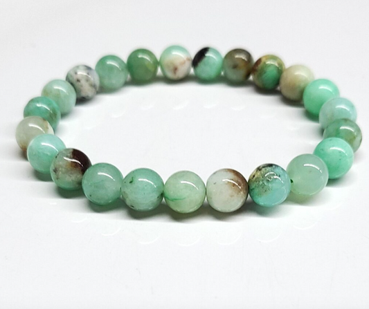 Chrysoprase Round Bead Bracelet 8mm - Joyful Compassion