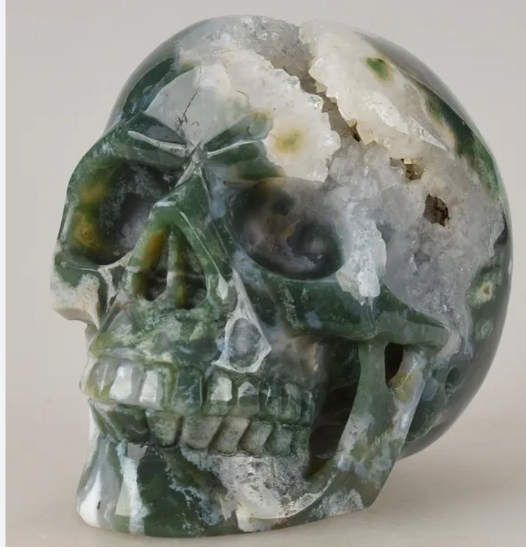 2" Skull – Moss Agate Skull