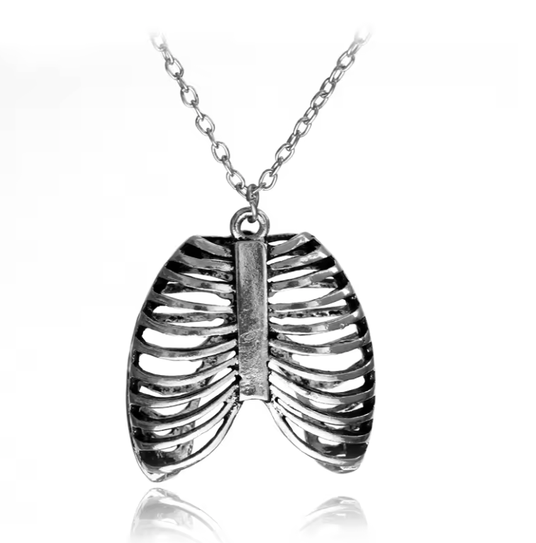 Rib Cage & Heart Necklace – necklace