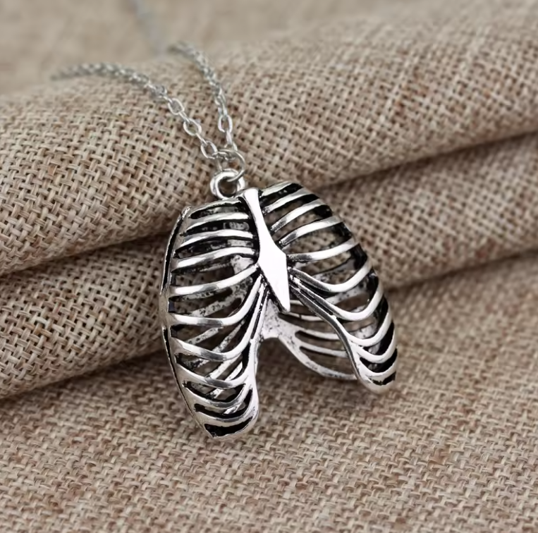 Rib Cage & Heart Necklace – necklace