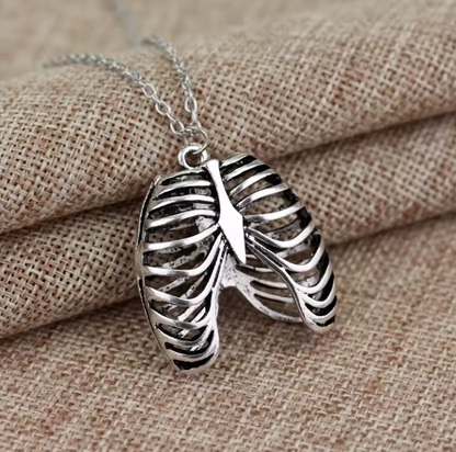 Rib Cage & Heart Necklace – necklace