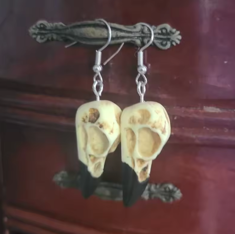 Raven Skull Earrings
