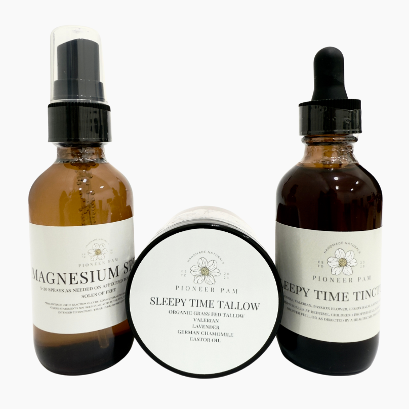 Sleepy Time Combo: Sleepy Time Tincture, Sleepy Time Tallow, Magnesium Spray – Sleep Support