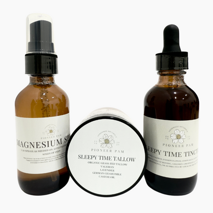 Sleepy Time Combo: Sleepy Time Tincture, Sleepy Time Tallow, Magnesium Spray – Sleep Support