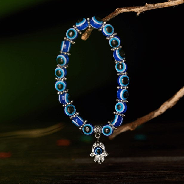 EVIL EYE BRACELET (ADJUSTABLE) – Dark Blue