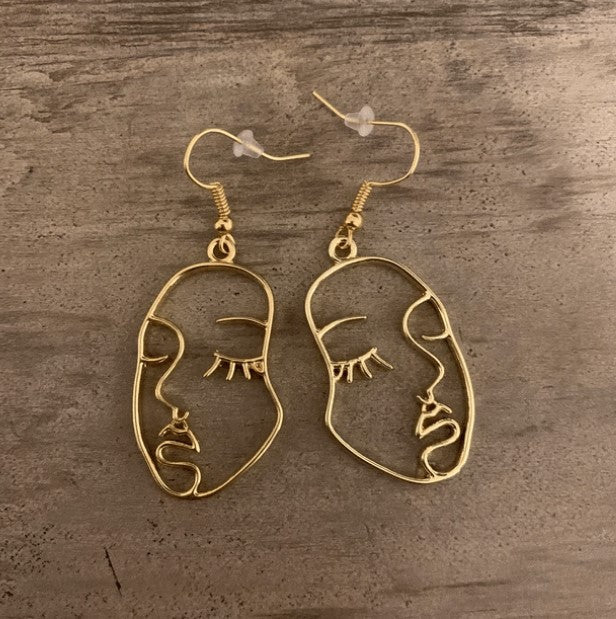 ABSTRACT FACE EARRINGS (PAIR) –