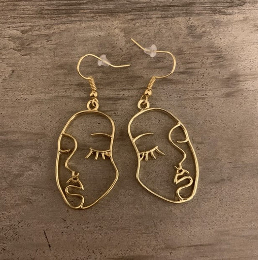 ABSTRACT FACE EARRINGS (PAIR) –
