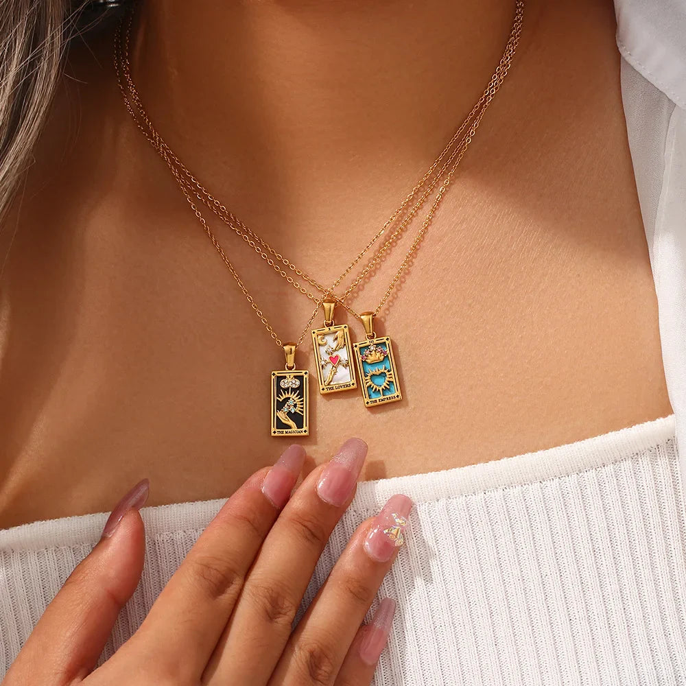 Gold Tarot Card Necklaces – necklace