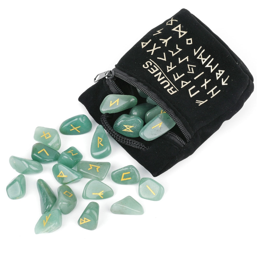 Crystal Runes Sets – Green Aventurine Runes