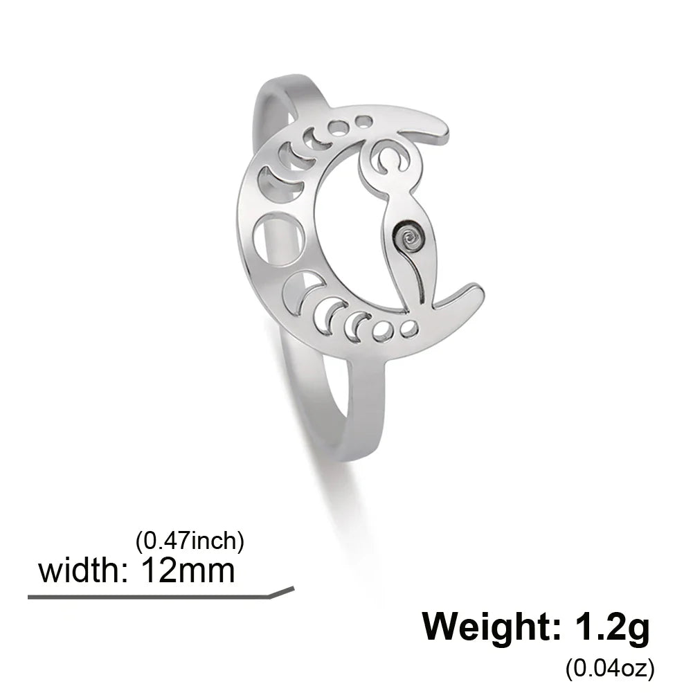 Moon Phase Goddess Ring