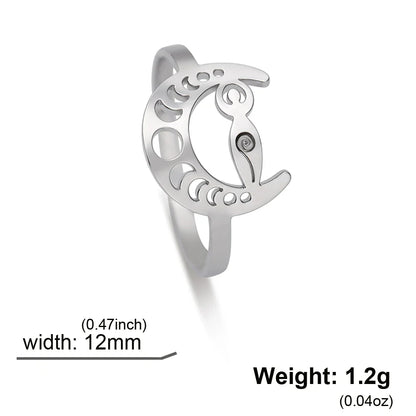Moon Phase Goddess Ring
