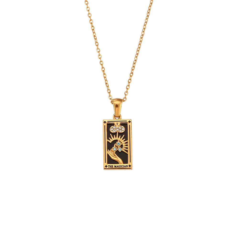 Gold Tarot Card Necklaces – The Magician necklace