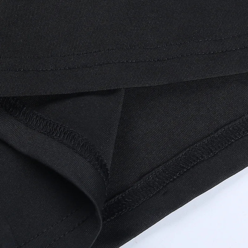 Halter High Split Black Dress