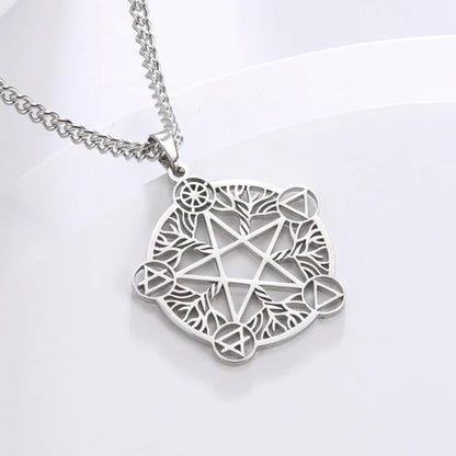 Pentacle Symbols Necklace – A - Silver necklace