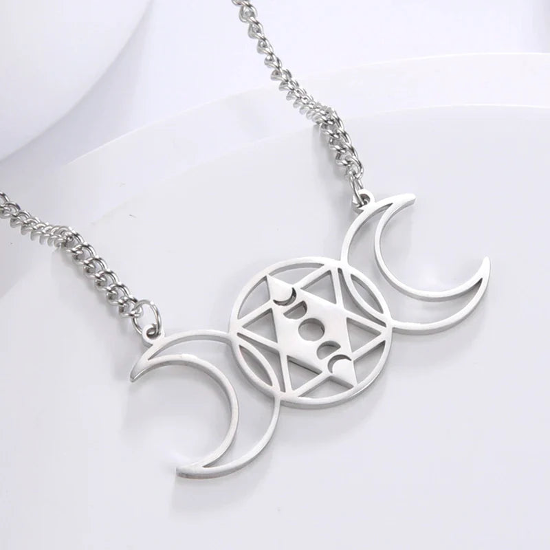 Pentacle Symbols Necklace – C - Silver necklace