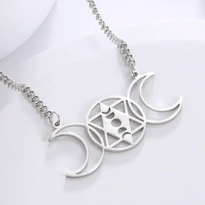 Pentacle Symbols Necklace – C - Silver necklace