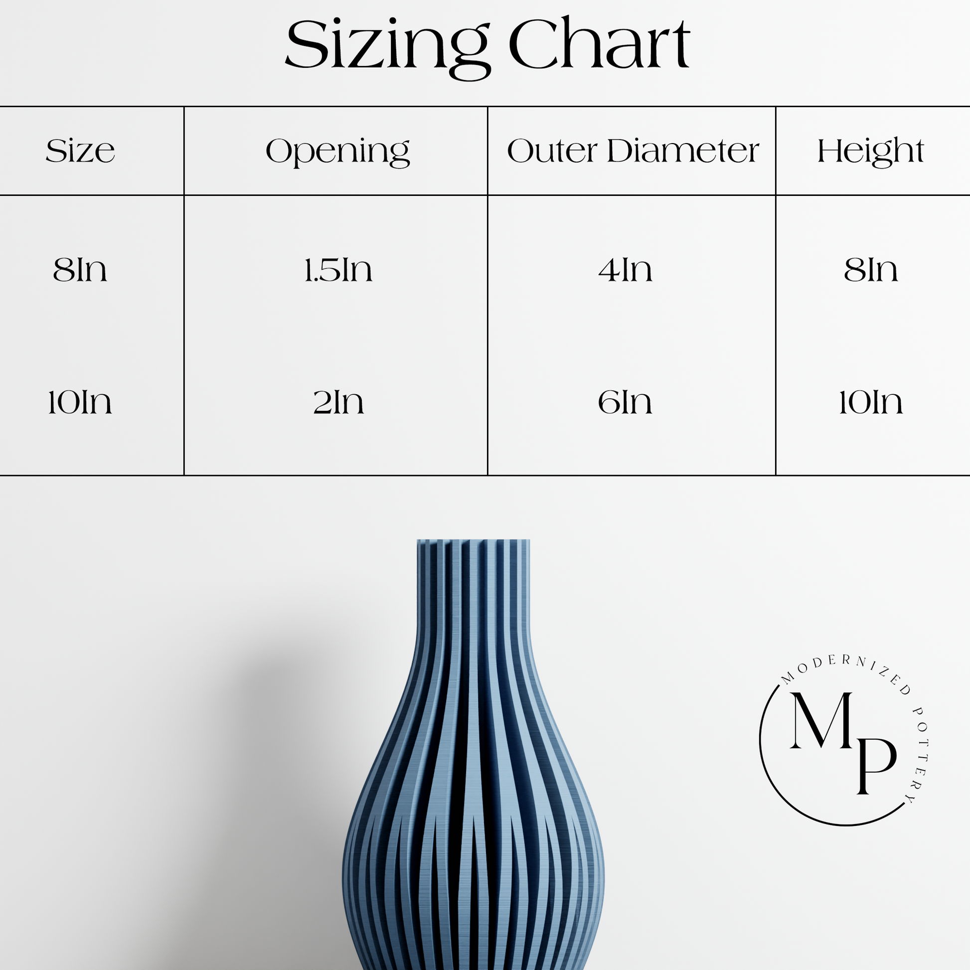 WILLOW Vase – 10 inches Vase