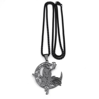 Smoking Witch Broom Moon Necklace – necklace