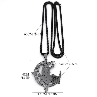 Smoking Witch Broom Moon Necklace – necklace