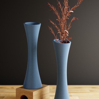 SPIRAL ROSE Vase – Muted Blue 10 inches Vase