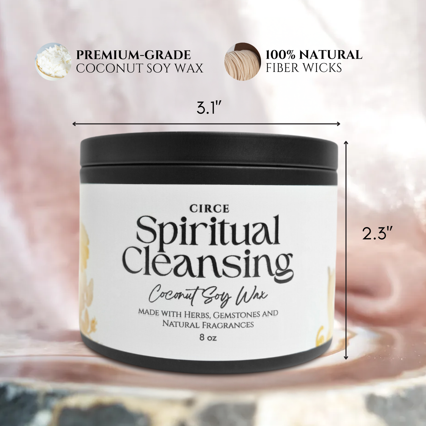 Spiritual Cleansing Candle – 8‑oz Energy Clearing Ritual Candle –