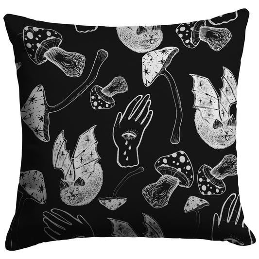 Spells, Bats, & Mushrooms - Throw Pillow